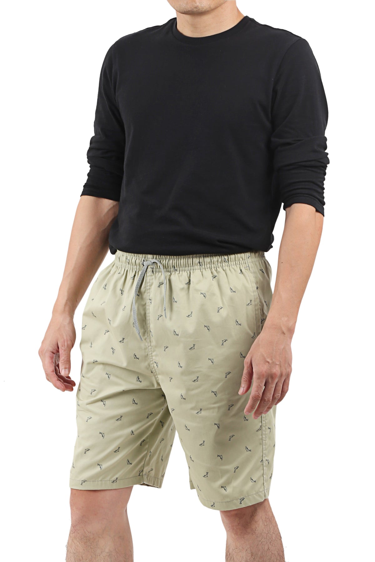 Zennio Men’s Lightweight Cotton Lounge Shorts with All-Over Print