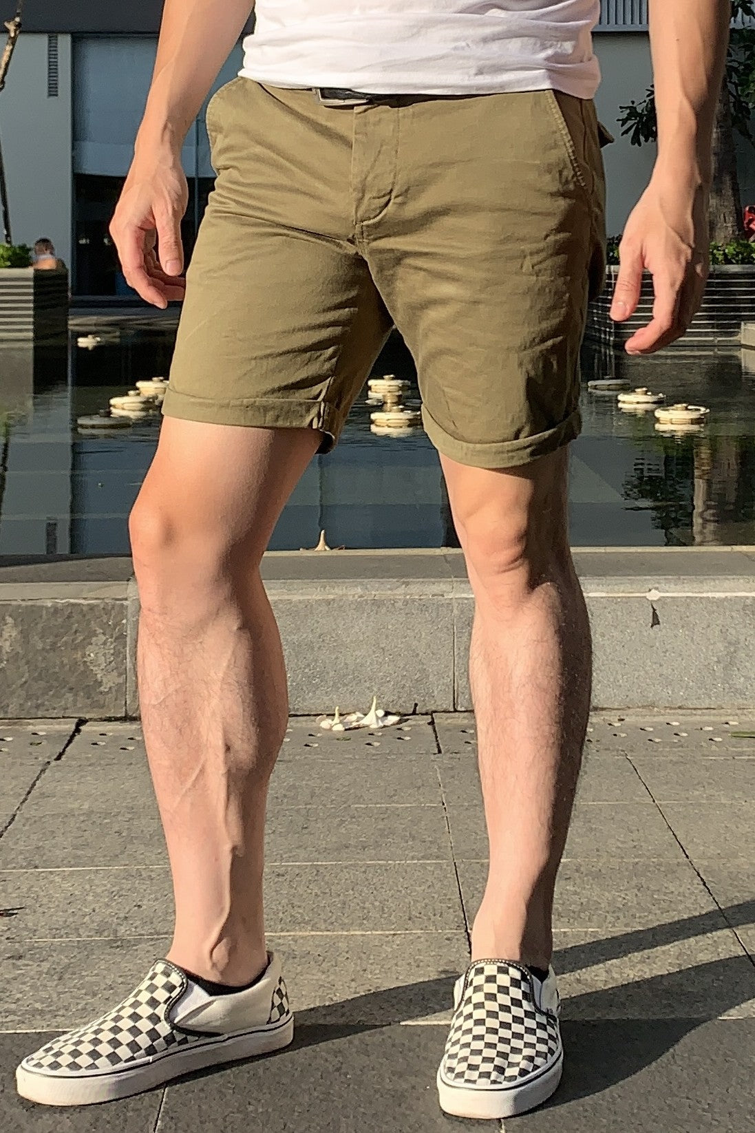Zennio Slim Chino Shorts with Slanted Pockets