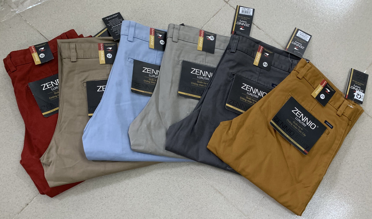 Zennio Men’s Classic Straight-Leg Trousers with Smooth Finish