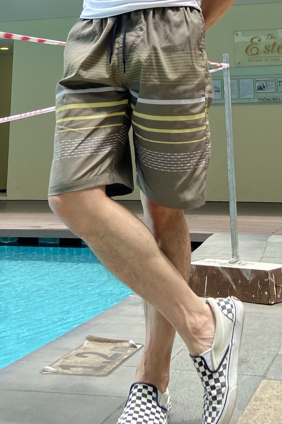 Zennio Printed Casual Shorts with Continuous Stripe Panels